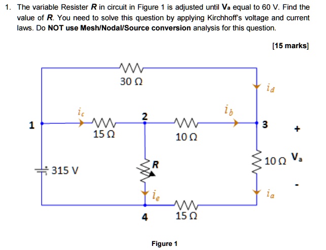 Solved The Variable Resistor R In The Circuit In Figure Is Adjusted