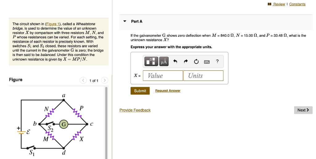 SOLVED I Review I Constants The Circuit Shown In Figure 1 Called A