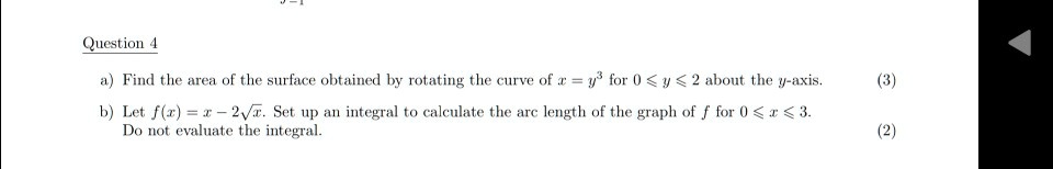 SOLVED Question Find The Area Of The Surface Obtained Hy Rotating The