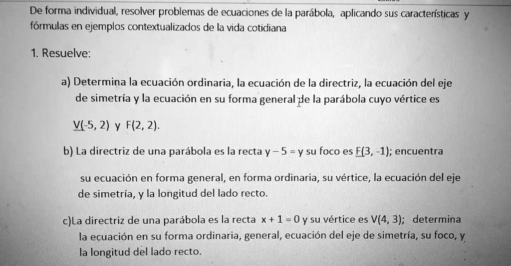 Solved Resuelve A Determina La Ecuaci N Ordinaria La Ecuaci N