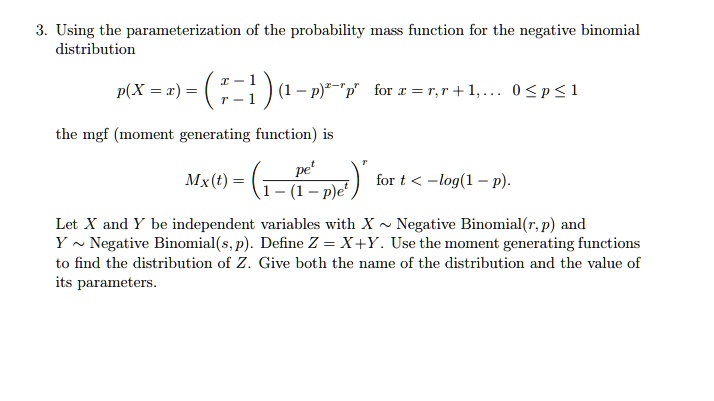 Solved Using The Parameterization Of The Probability Mass Function For