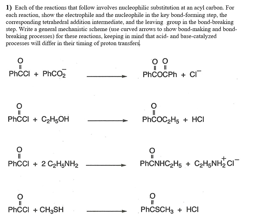 Solved Each Of The Reactions That Follow Involves Nucleophilic