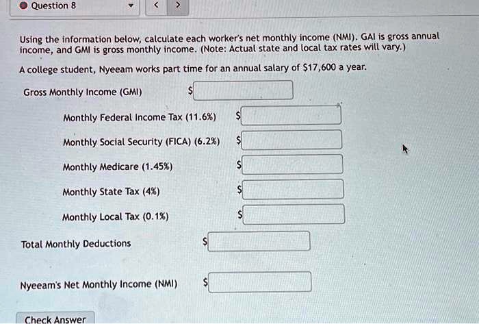 SOLVED Using The Information Below Calculate Each Worker S Net