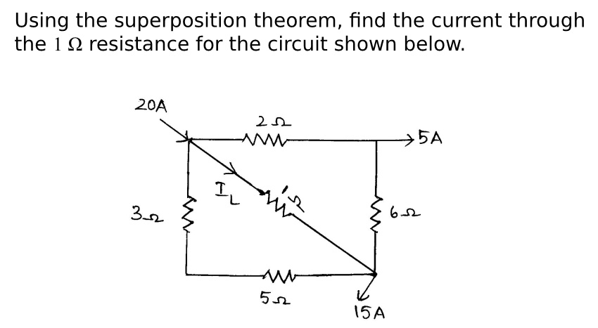 SOLVED Using The Superposition Theorem Find The Current Through The 1