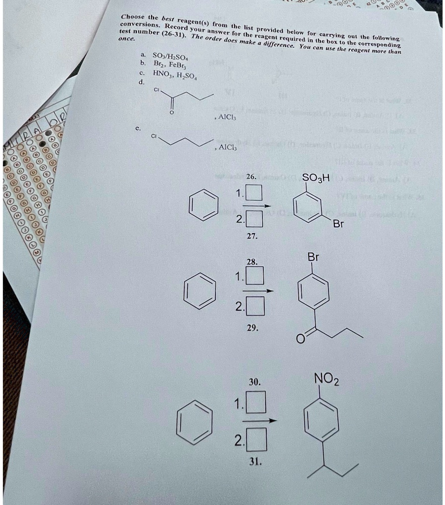 Solved Choose The Best Reagent S From The List Provided Below For