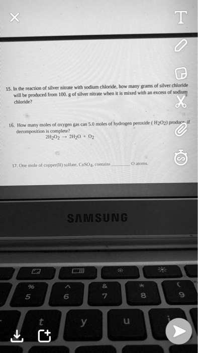 Solved T The Reaction Of Silver Nitrate With Sodlum Chloride How Man