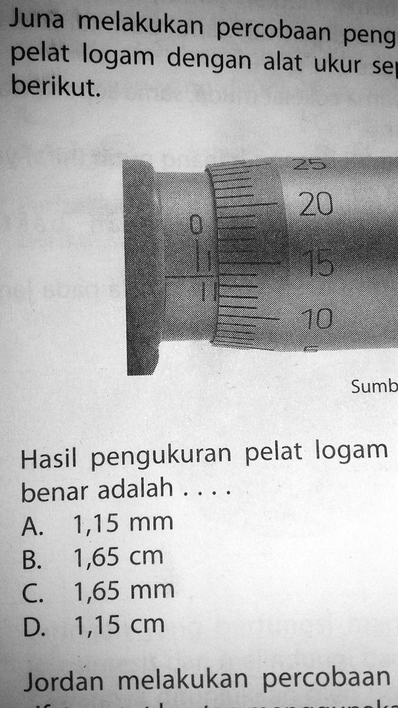 Solved Berapa Hasil Pengukurannya Juna Melakukan Percobaan Peng Pelat