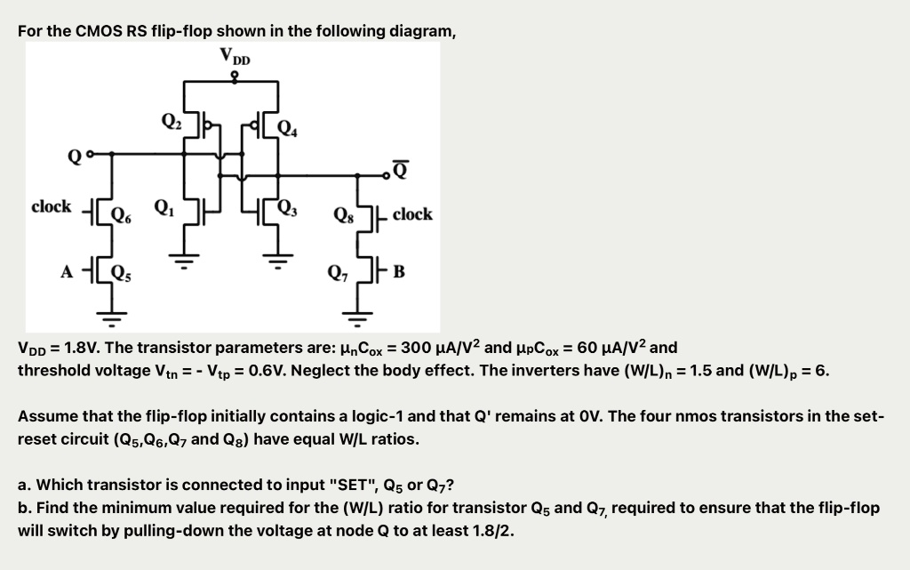 Solved Vdd V The Transistor Parameters Are Ncox A V