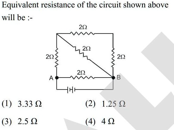 Solved Equivalent Resistance Of The Circuit Shown Abovewill Be