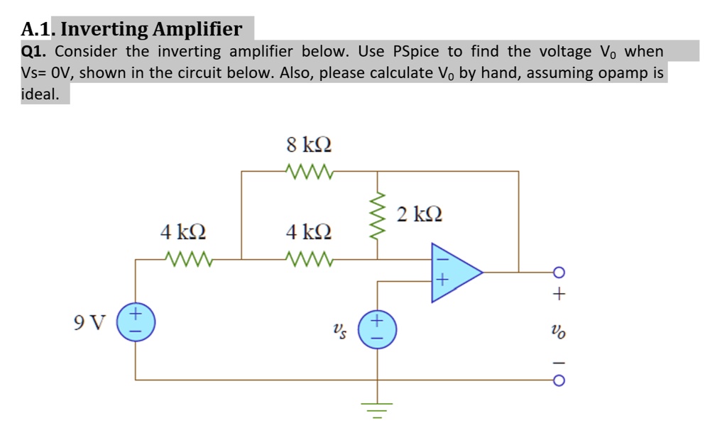 SOLVED Inverting Amplifier Q1 Consider The Inverting Amplifier Below