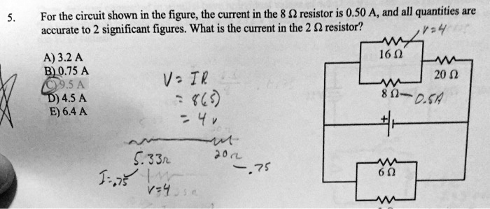 SOLVED For the circuit shown in the figure the current in the 8 Î