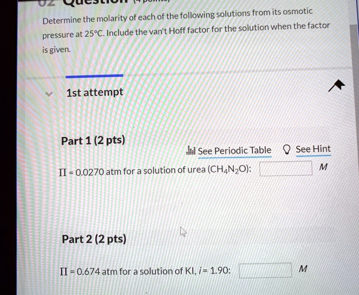 SOLVED I Ucs Determine The Molarity Of Each Of The Following Solutions