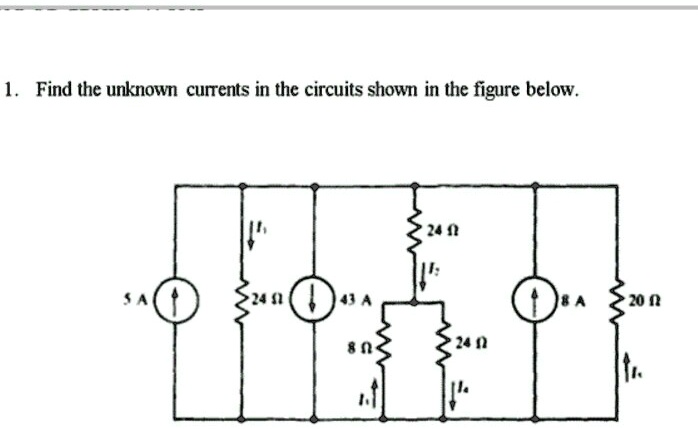 SOLVED Find The Unknown Currents 1 Find The Unknown Currents In The