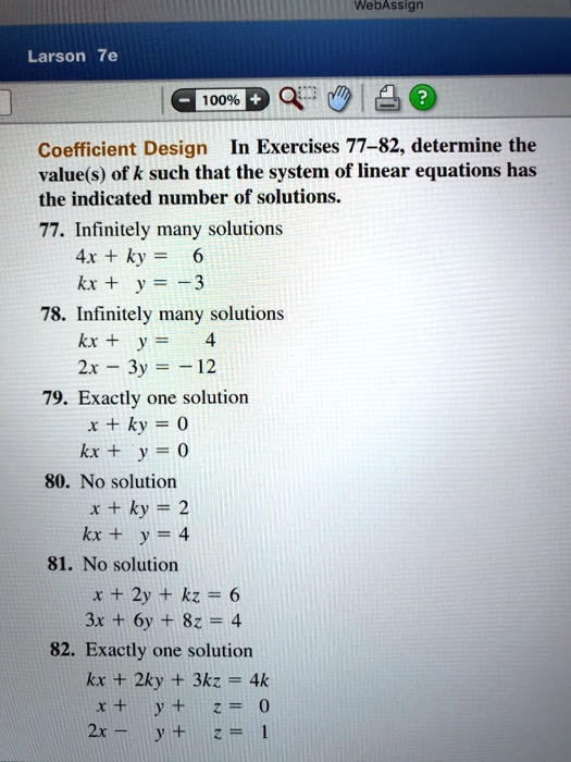 Webassign Larson 7e 1000 Coefficient Design In Exercises 77 82