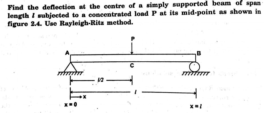 SOLVED Find The Deflection At The Centre Of A Simply Supported Beam Of