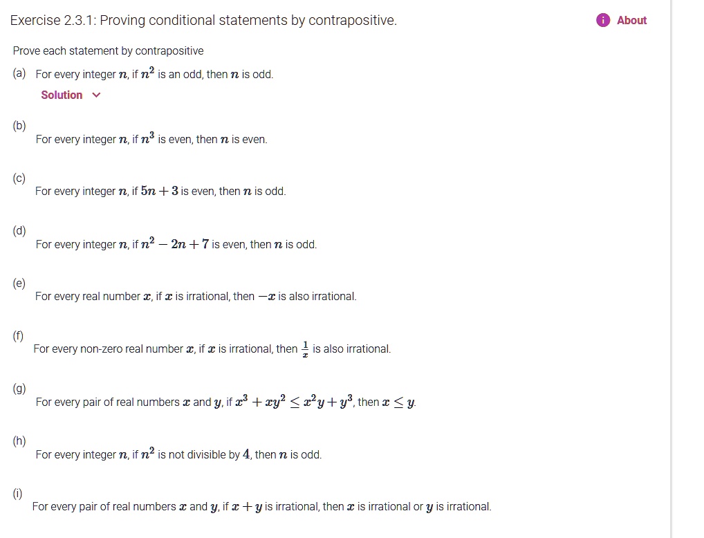 SOLVED Exercise 2 3 1 Proving Conditional Statements By