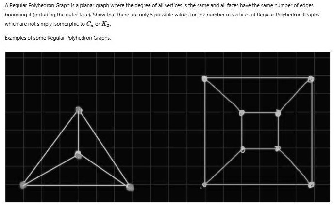 Solved A Regular Polyhedron Graph Is A Planar Graph Where The Degree