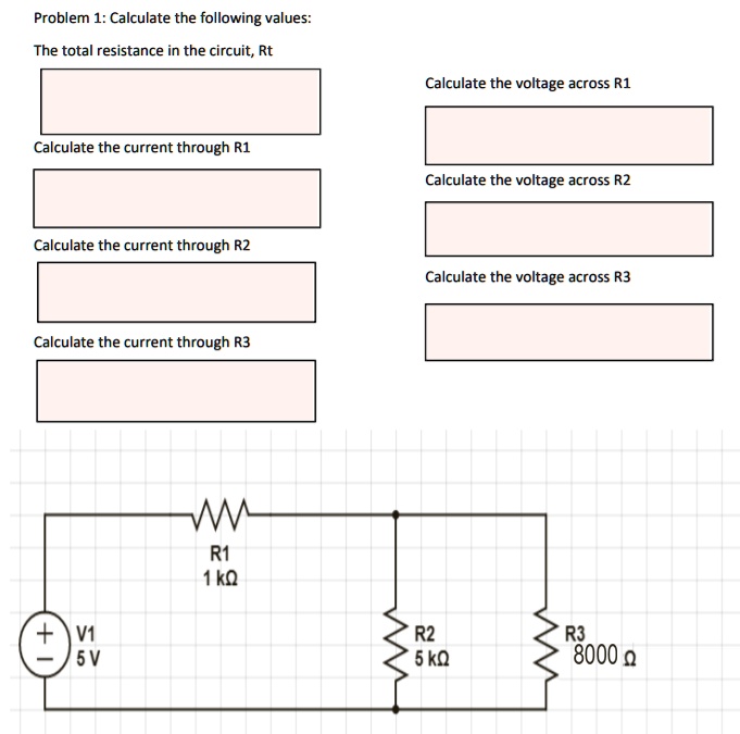 SOLVED Problem 1 Calculate The Following Values The Total Resistance