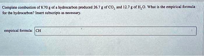 Complete Combustion Of G Of A Hydrocarbon Produced G Of Coz And