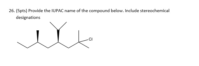 Solved Spts Provide The Iupac Name Of The Compound Below Include