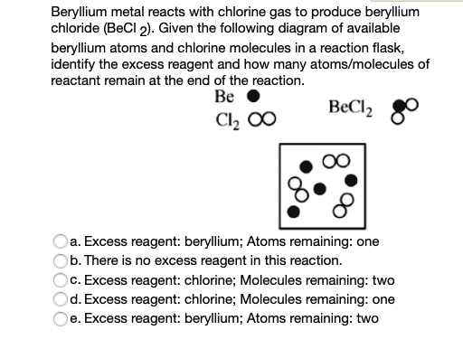 SOLVED Beryllium Metal Reacts With Chlorine Gas To Produce Beryllium