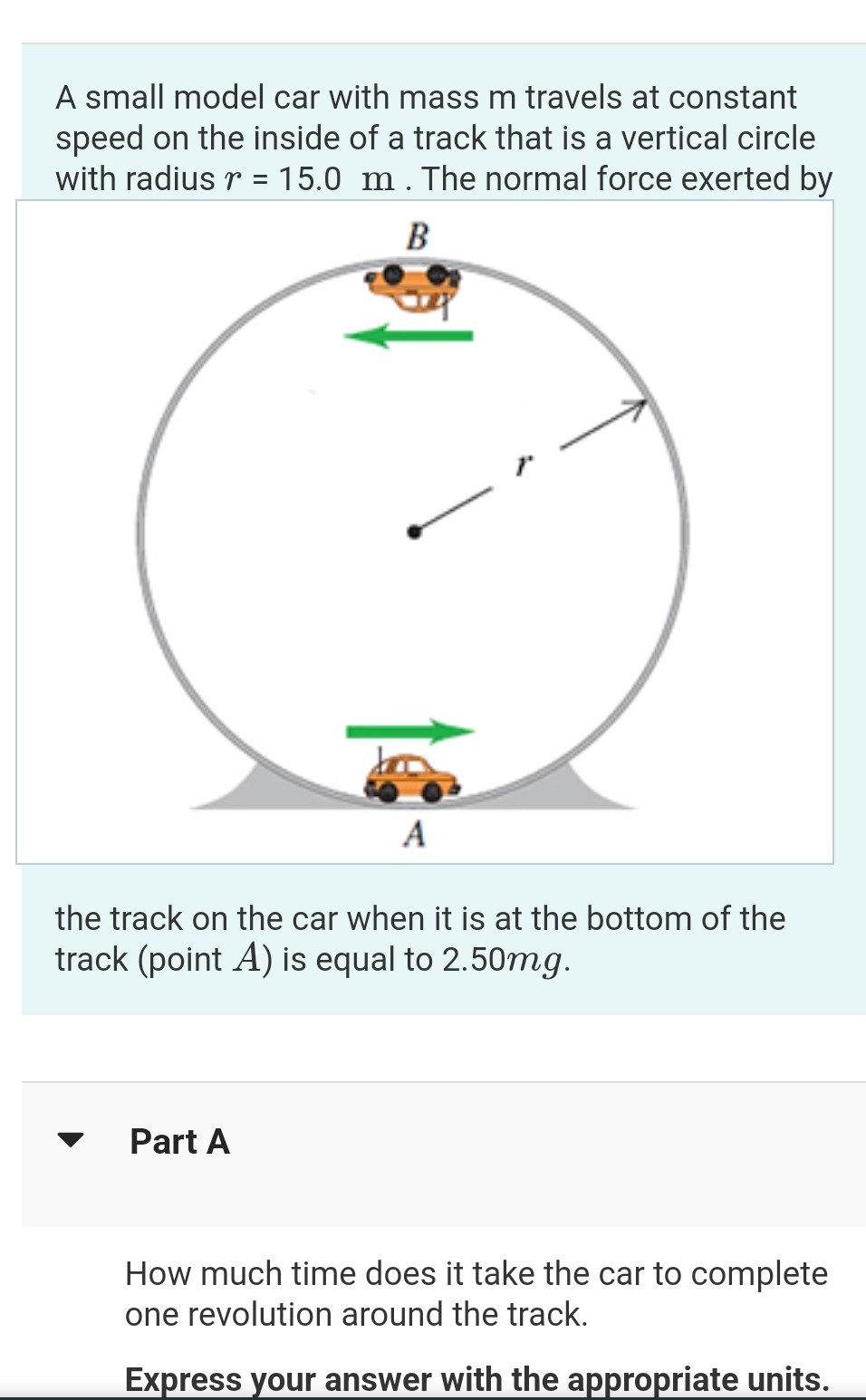 SOLVED A Small Model Car With Mass M Travels At Constant Speed On The