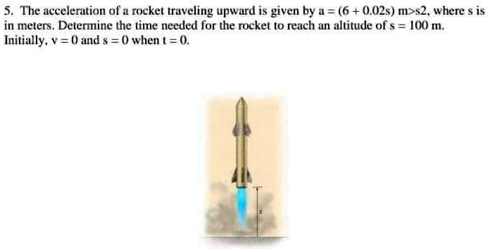 The Acceleration Of A Rocket Traveling Upward Is Given By A