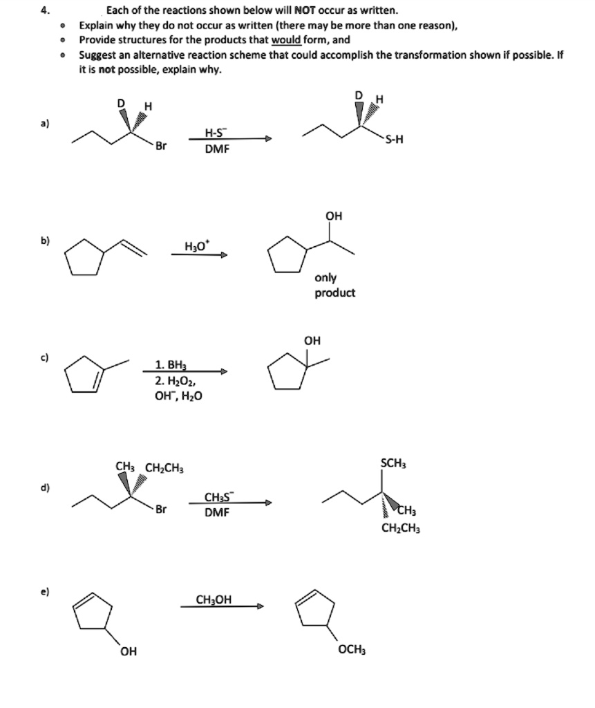 SOLVED Each Of The Reactions Shown Below Will NOT Occur As Written