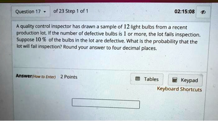 Solved Question Of Step Of A Quality Control Inspector