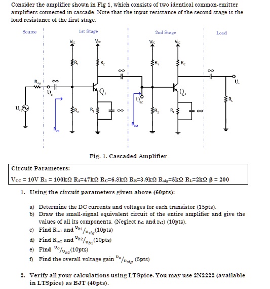 SOLVED Consider The Amplifier Shown In Fig 1 Which Consists Of Two