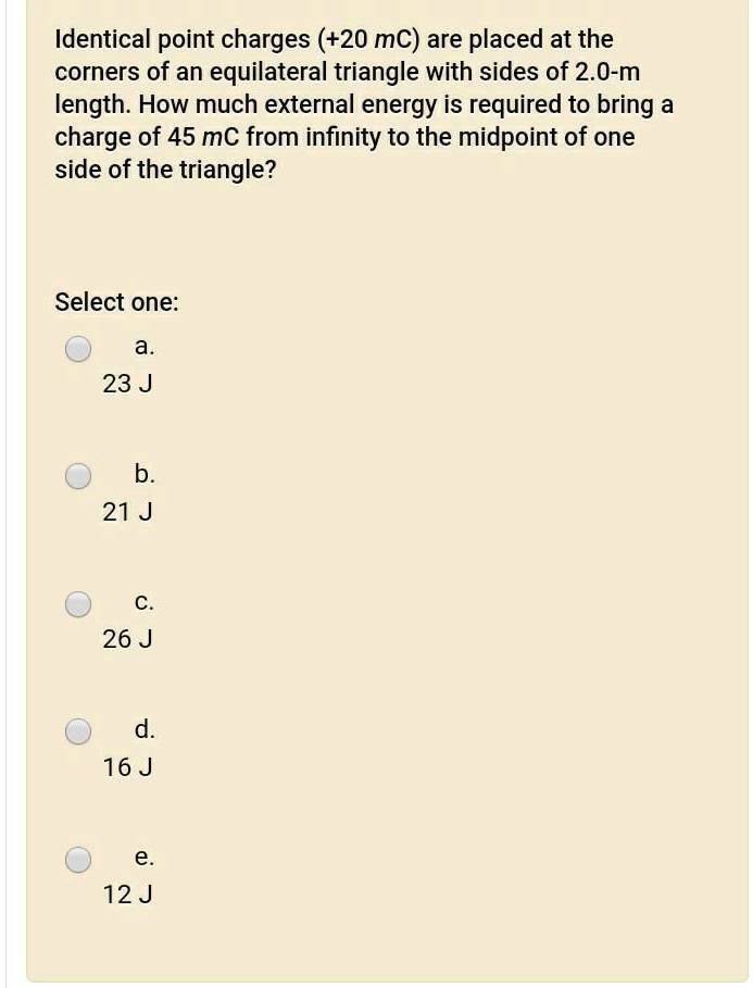 Solved Identical Point Charges Mc Are Placed At The Corners Of