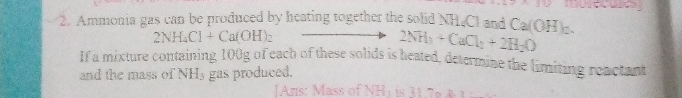 Solved Ammonia Gas Can Be Produced By Heating Together The Solid