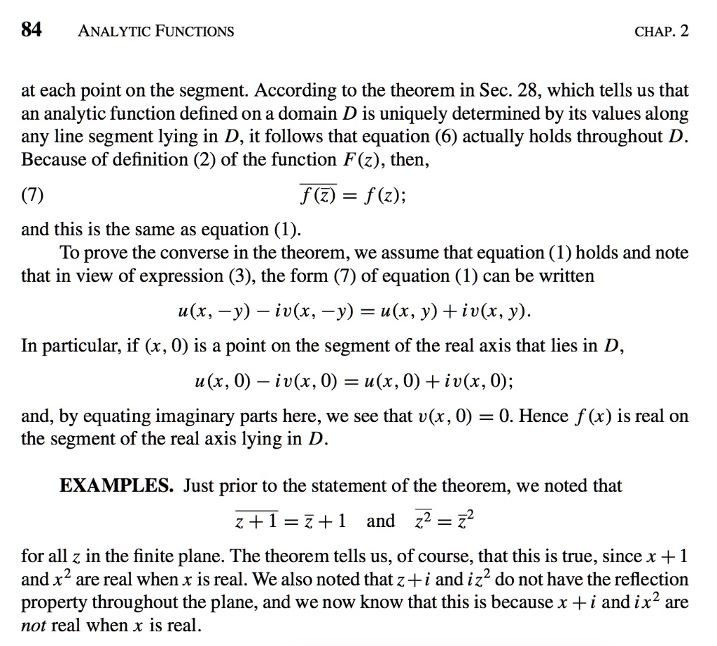 SOLVED ANALYTIC FUNCTIONS CHAP 2 At Each Point On The Segment