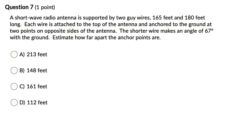 Solved Question Point A Short Wave Radio Antenna Is Supported By