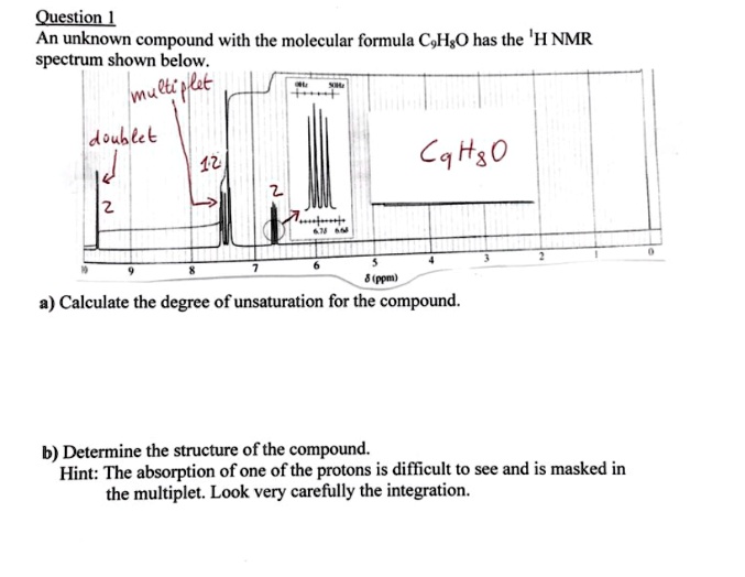 Solved Question An Unknown Compound With The Molecular Formula