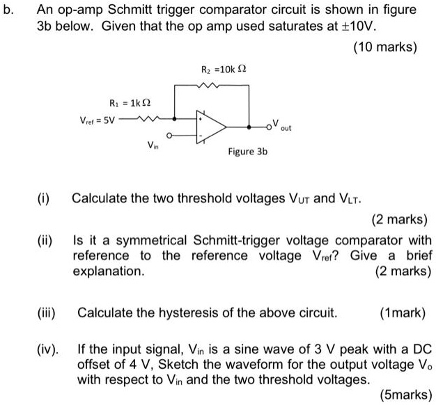 SOLVED An Op Schmitt Trigger Comparator Circuit Is Shown In Figure