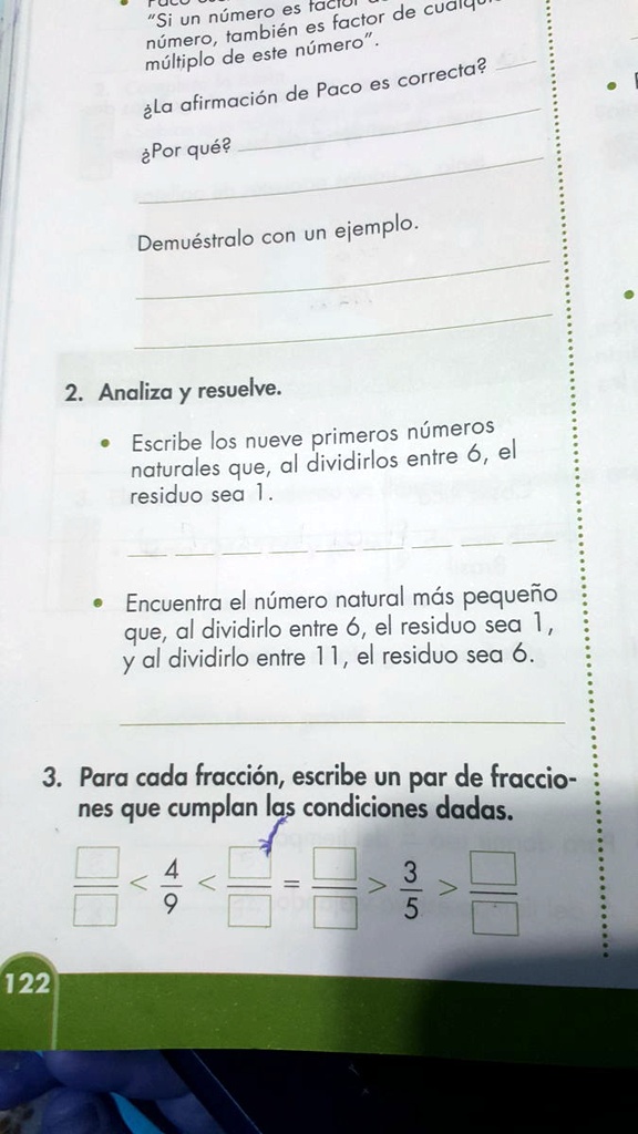 SOLVED Los Nueve Primeros Numeros Naturales Que Al Dividirlos Entre 6