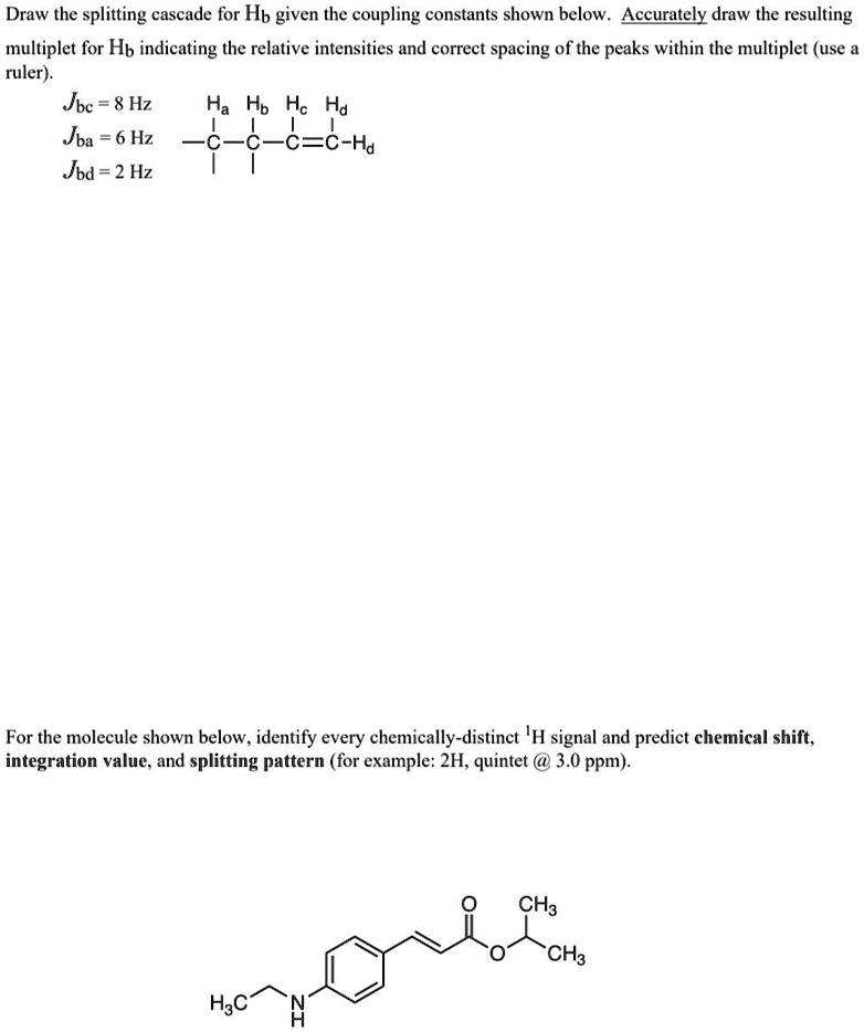 Solved Draw The Splitting Cascade For Hb Given The Coupling Constants