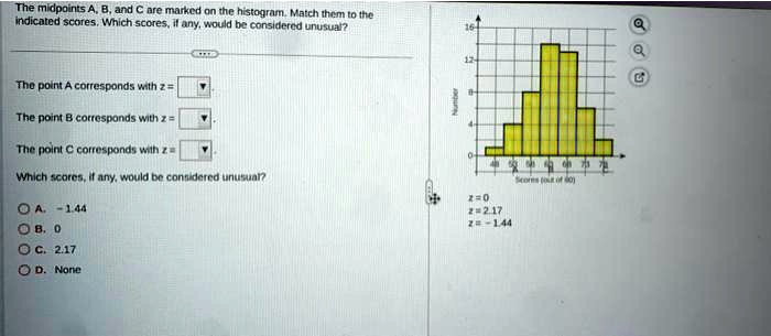 SOLVED The Midpoints A B And C Are Marked On The Histogram Match