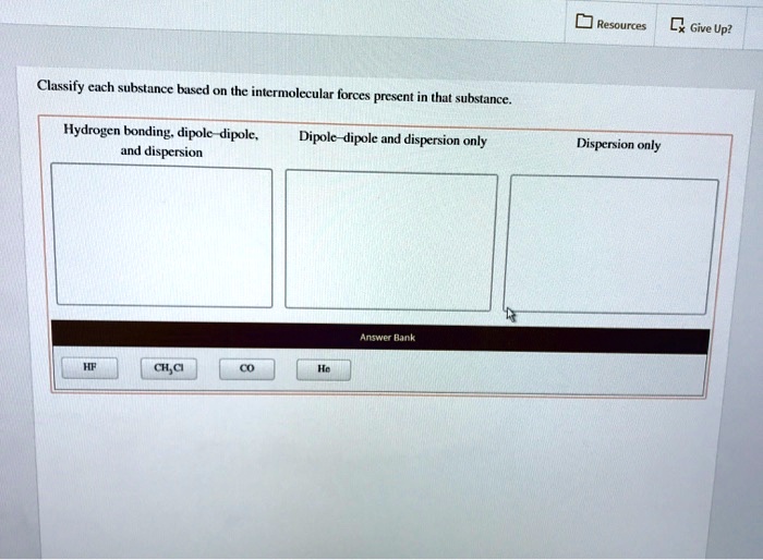 Solved Resources Give Up Classify Cach Substance Based On The