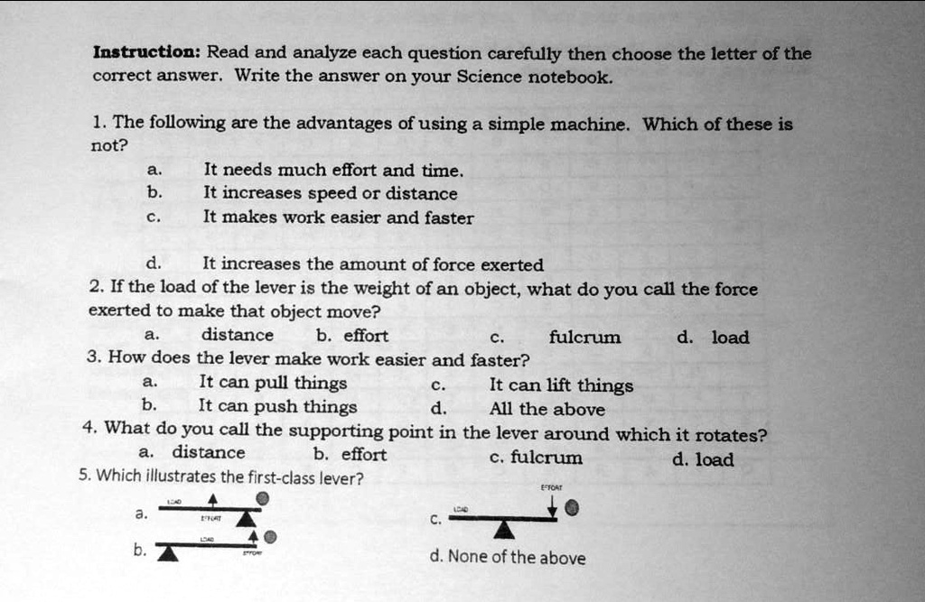 Solved Choose The Letter Of The Correct Answer Instructlon Read And