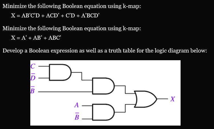 Solved Minimize The Following Boolean Equation Using K Map X Abcd