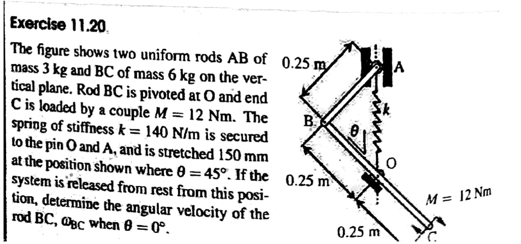 SOLVED Exercise 11 20 The Figure Shows Two Uniform Rods AB Of 0 25 M