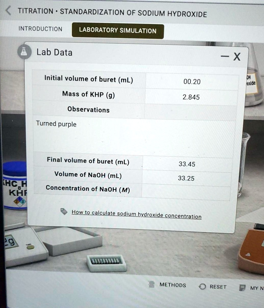 SOLVED What Is The Concentration Of NaOH TITRATION STANDARDIZATION OF