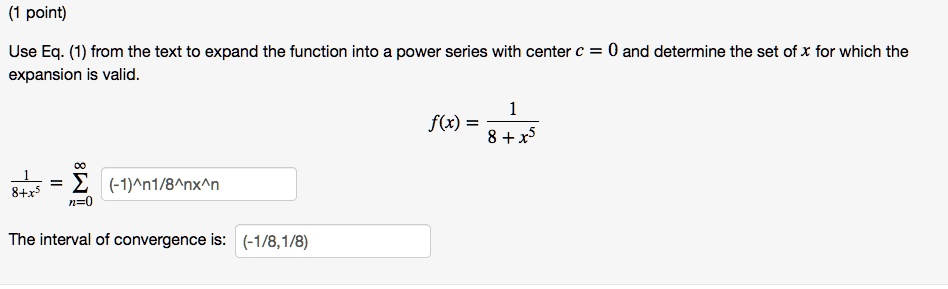 Solved Point Use Eq From The Text To Expand The Function