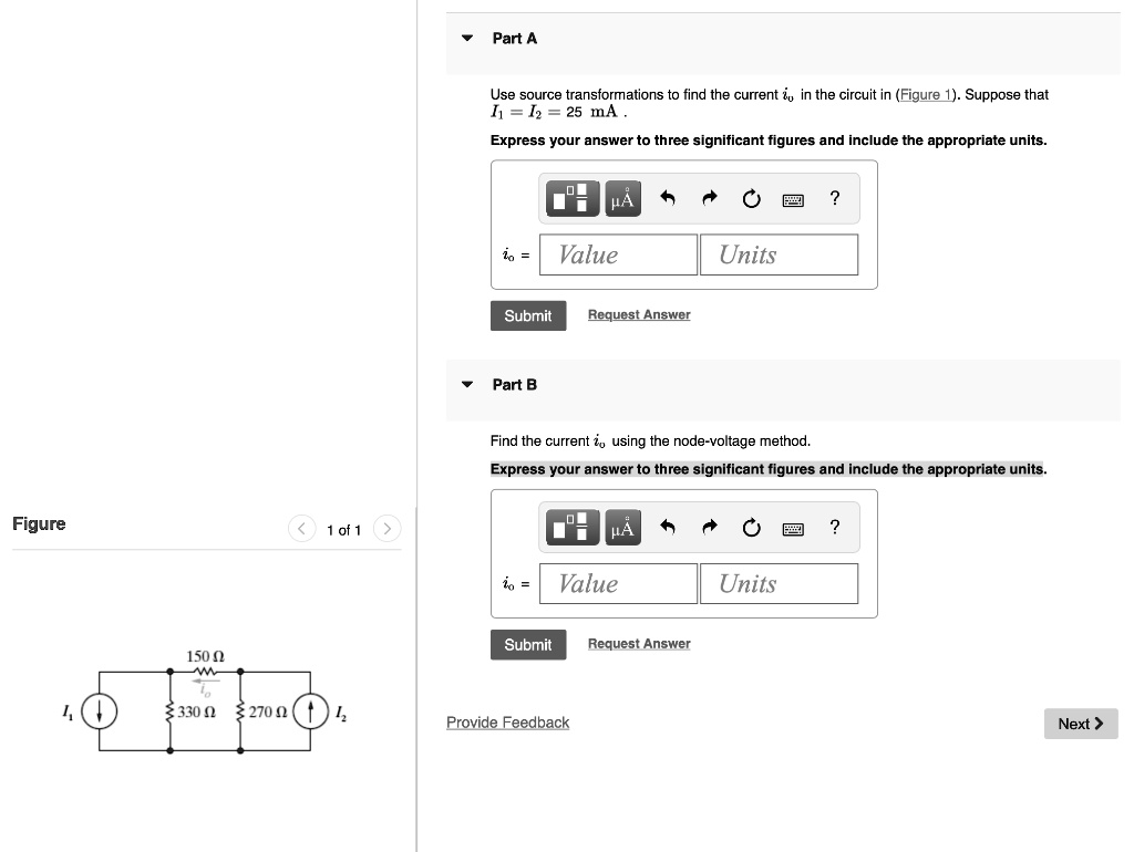 Figure Part A Use Source Transformations To Find The Current Io