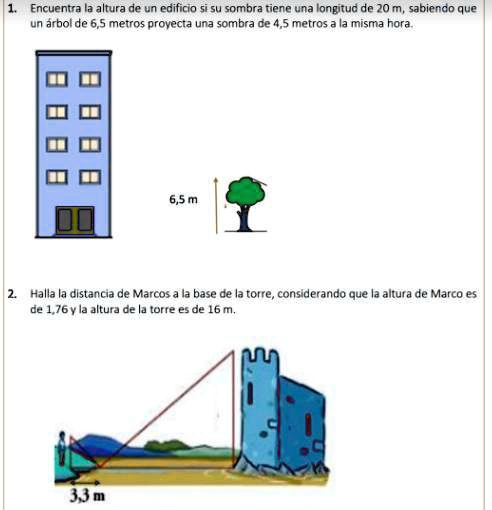 Solved Encuentra La Altura De Un Edificio Si Su Sombra Tiene Una