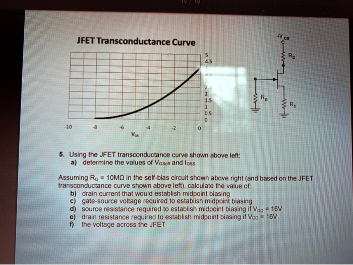 Solved Jfet Transconductance Curve R Using The Jfet