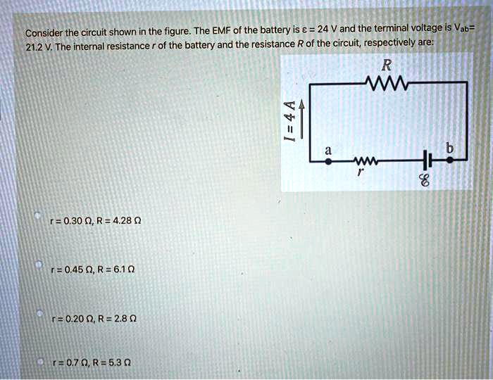 Consider The Circuit Shown In The Figure The Emf Of T Solvedlib