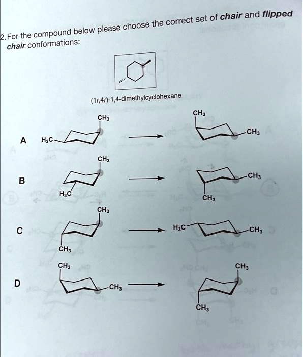 SOLVED 2 For The Compound Below Please Choose The Correct Set Of